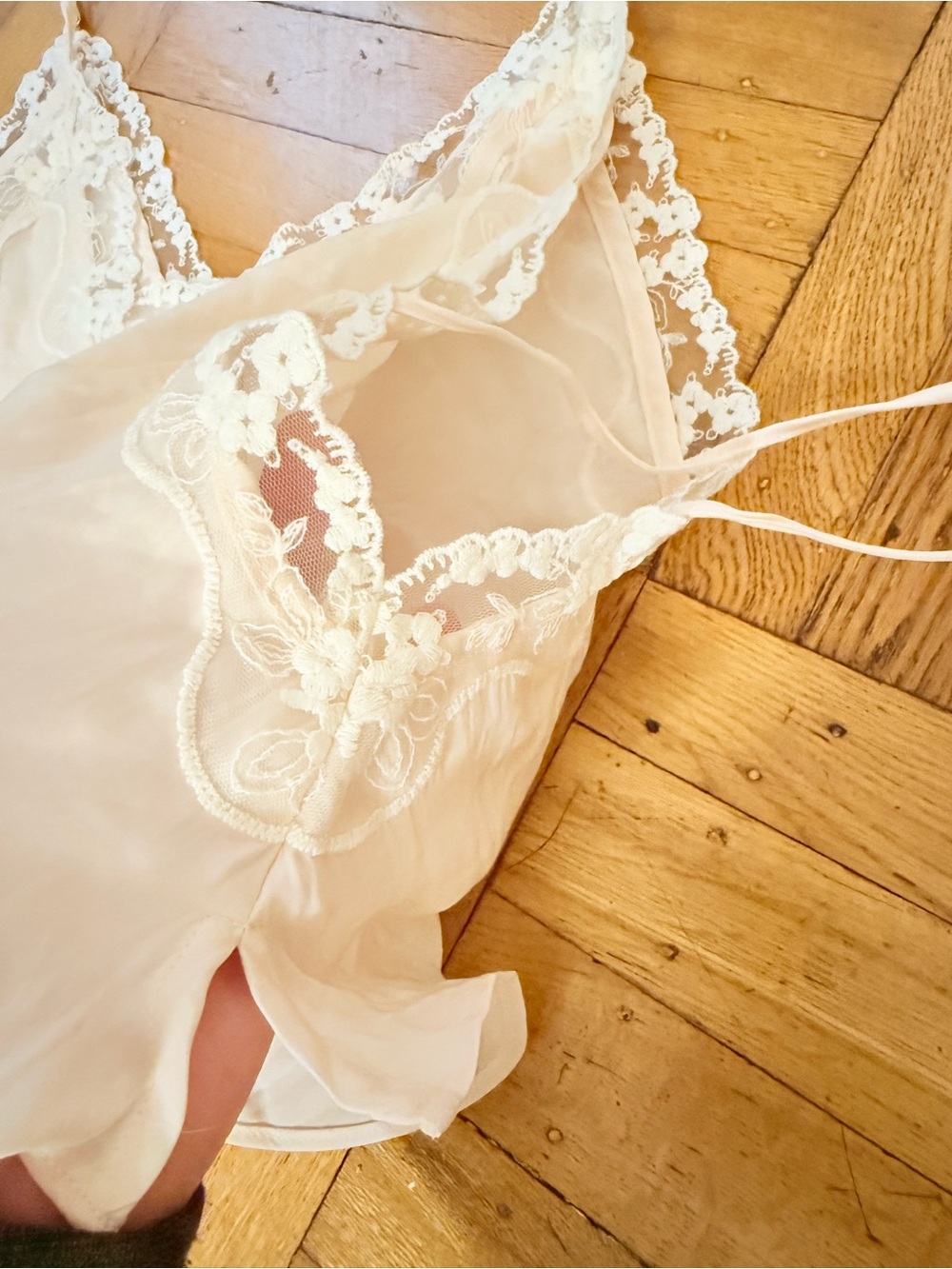 Free People Someone Like You Cami Top Adjustable Lace & Ribbons NWOT Ivory  M - Picture 10 of 16